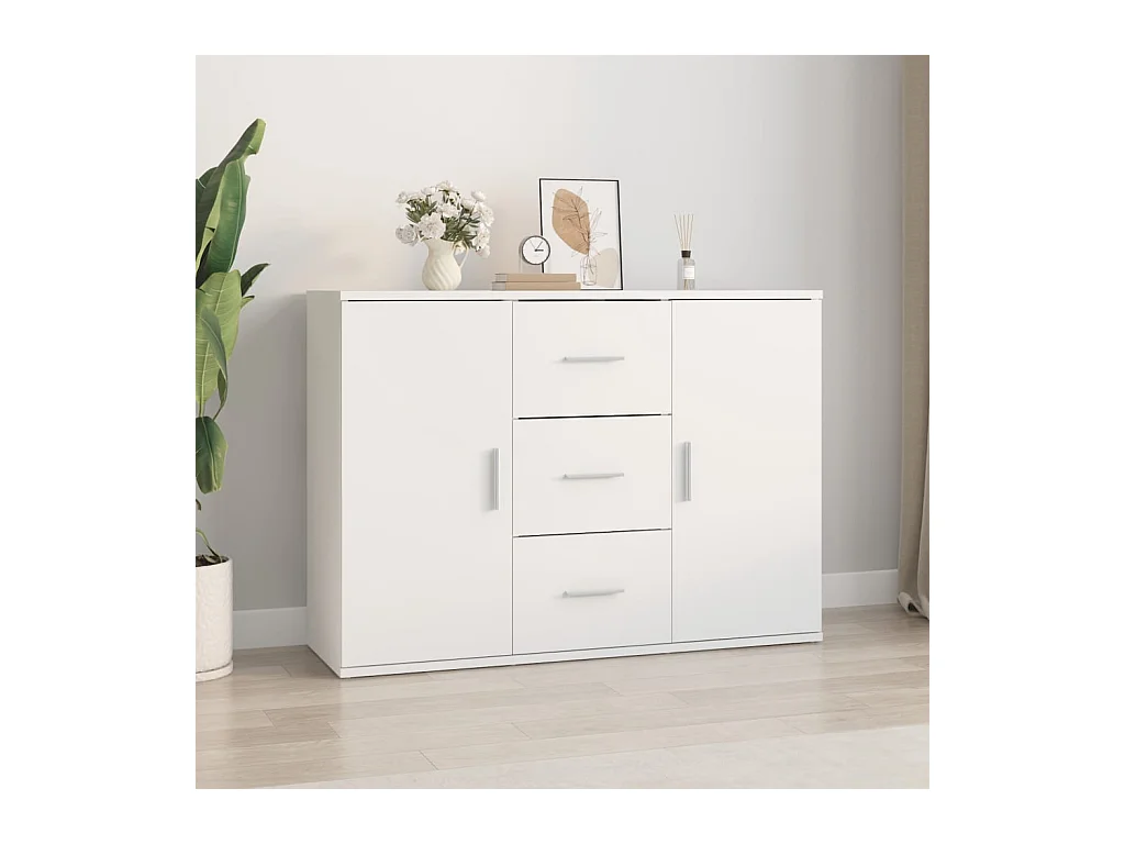 Buffet | Bahut | Meuble de rangement blanc 91x29,5x65 cm bois d'ingénierie