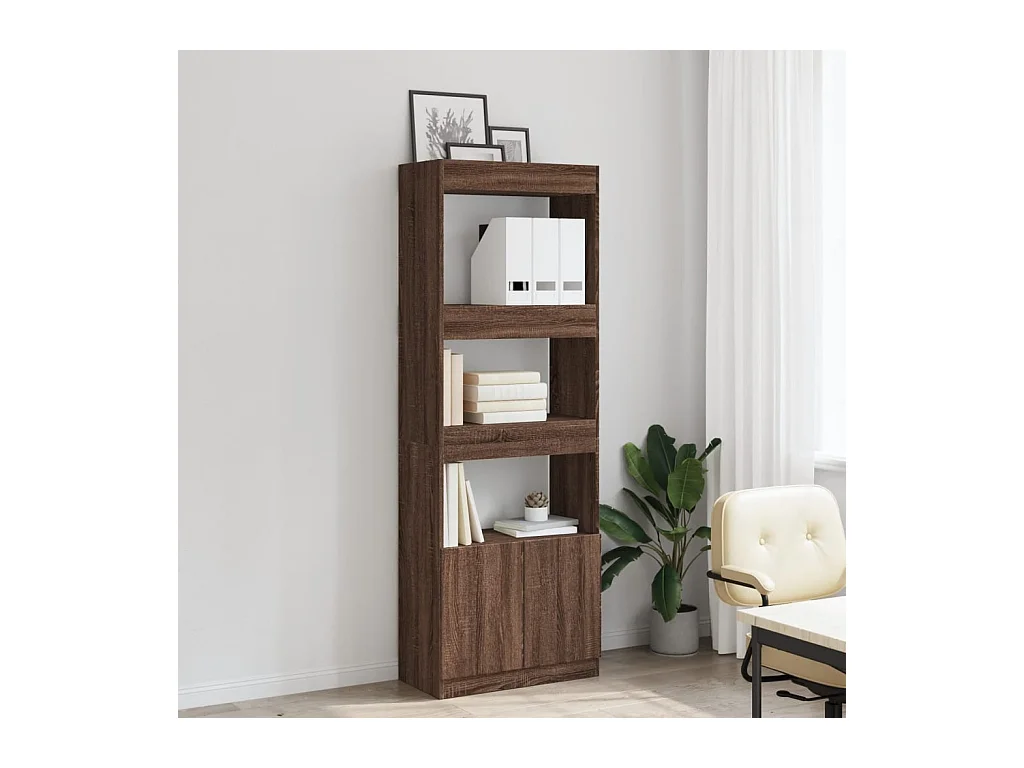 Credenza | Buffet | Armadio Rovere Marrone 63x33x180 cm in Truciolato