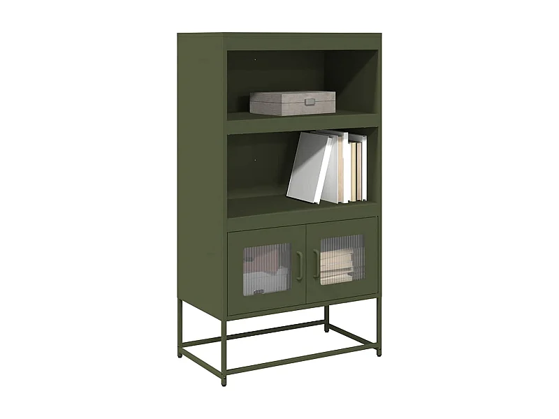Buffet | Bahut | Meuble de rangement haut vert olive 68x39x123 cm acier