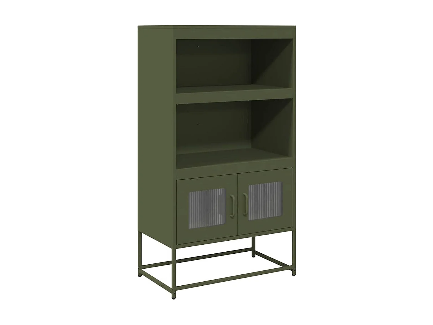 Buffet | Bahut | Meuble de rangement haut vert olive 68x39x123 cm acier