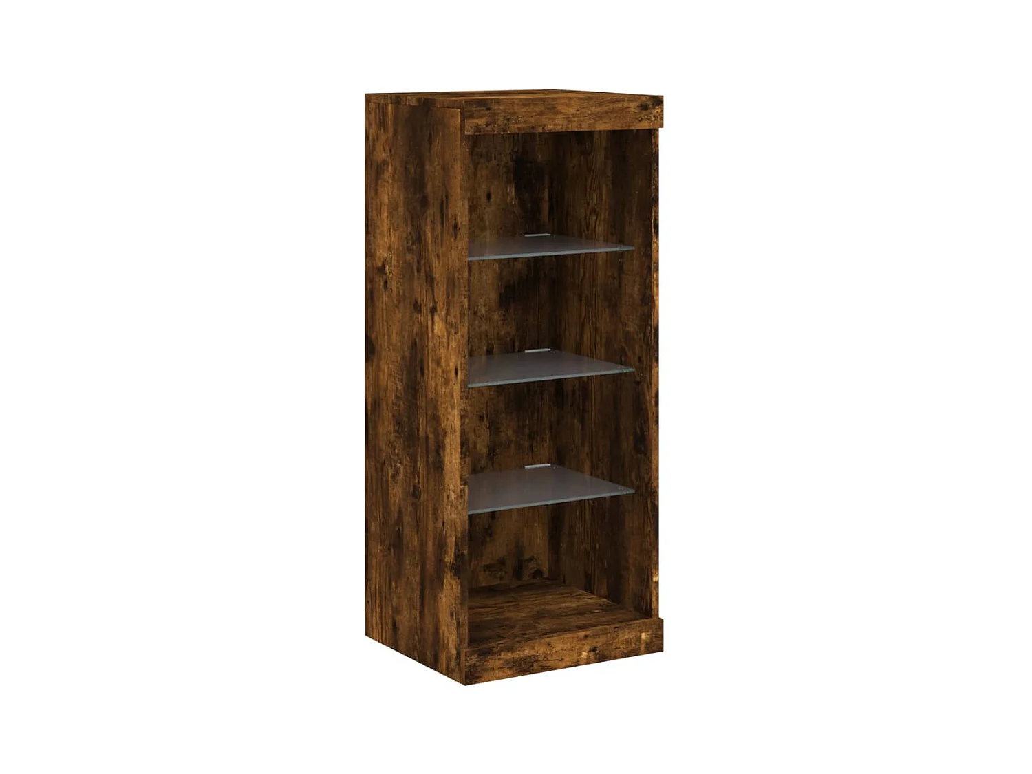 Buffet | Bahut | Meuble de rangement avec lumières LED chêne fumé 41x37x100 cm