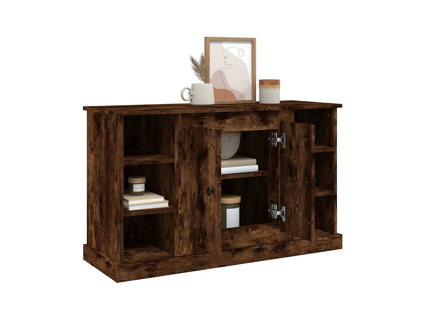 Credenza | Buffet | Armadio Rovere Fumo 100x35,5x60 cm in Legno Multistrato