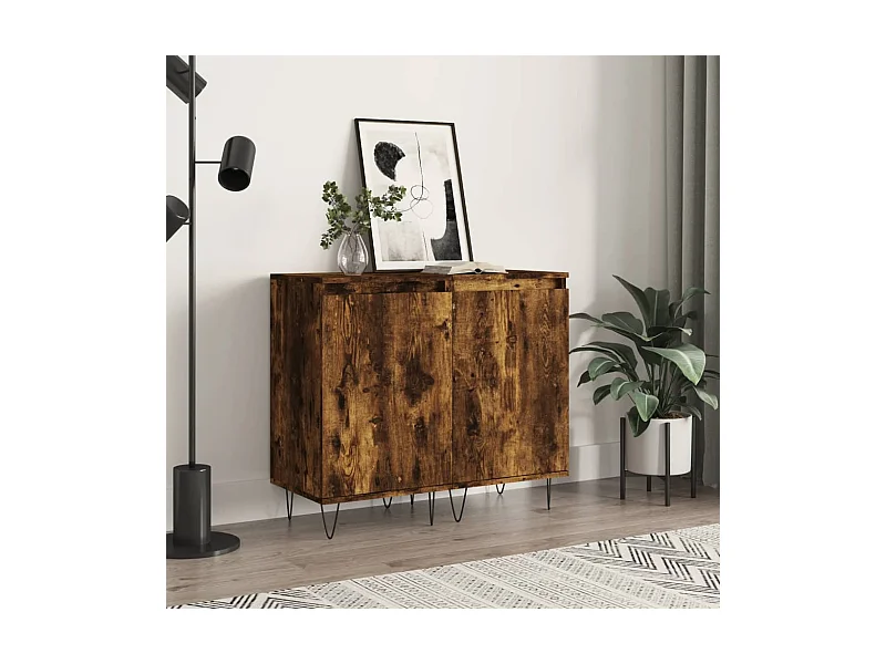 Buffets | Bahuts | Meuble de rangement 2 pcs chêne fumé 40x35x70 cm bois d'ingénierie