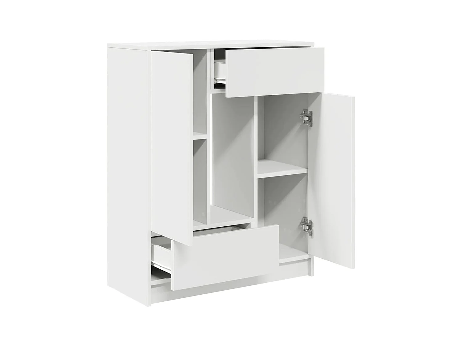 Buffet | Commode à tiroir | Meuble de rangement avec tiroirs et portes blanc 73x31x90 cm