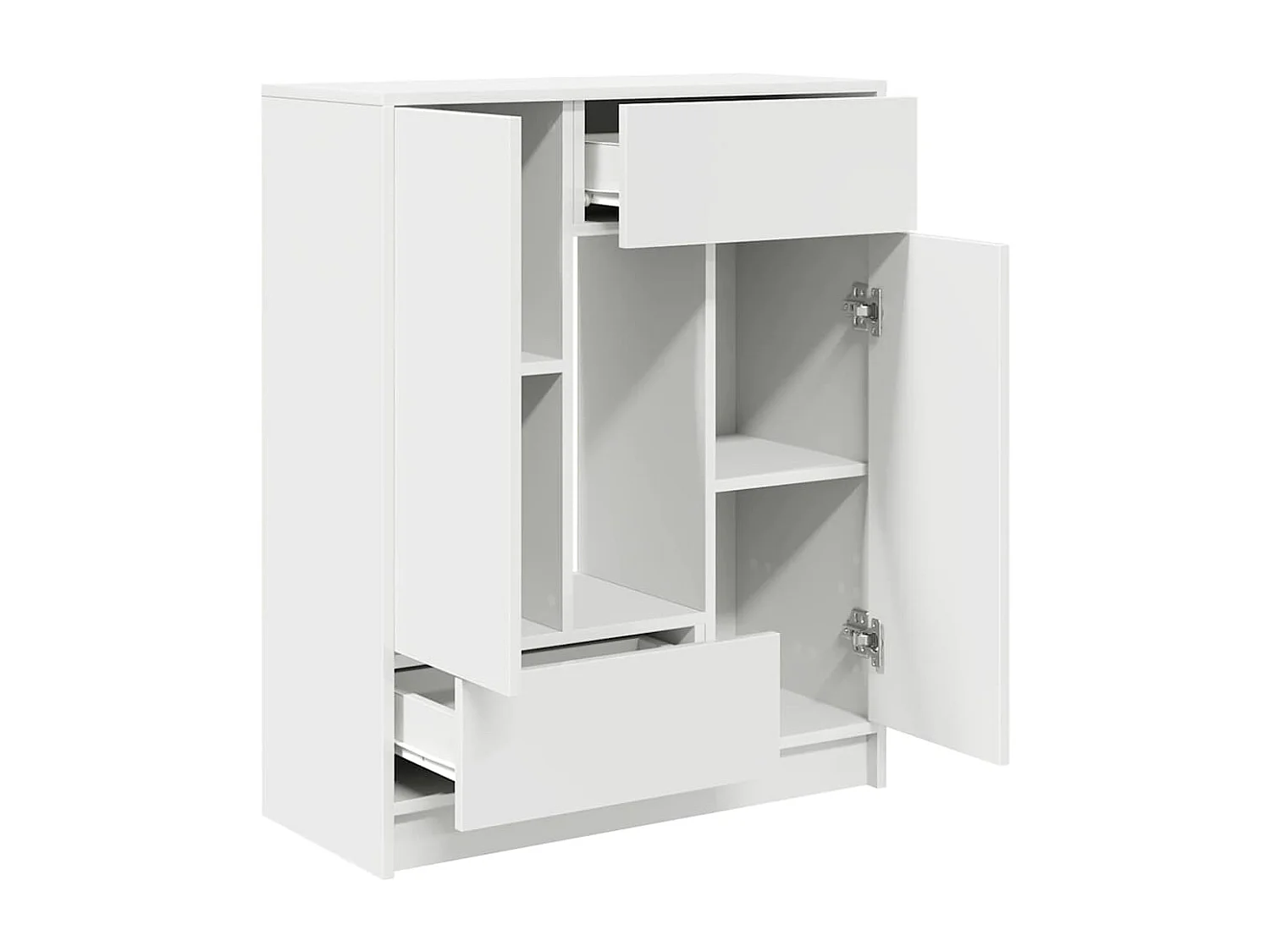 Buffet | Commode à tiroir | Meuble de rangement avec tiroirs et portes blanc 73x31x90 cm