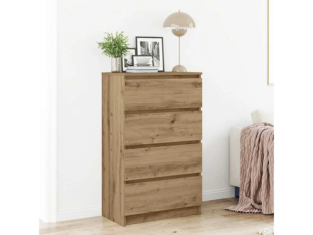 Buffet | Commode à tiroir | Meuble de rangement chêne artisanal 60x35x98,5 cm bois d'ingénierie