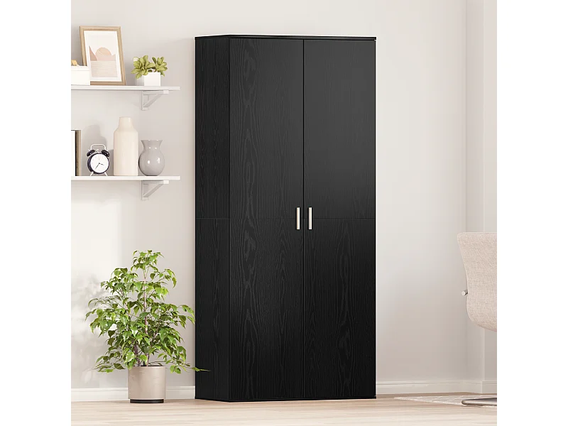 Highboard | Credenza| Armadio alto Rovere Nero 80x39x178 cm Legno Ingegnerizzato