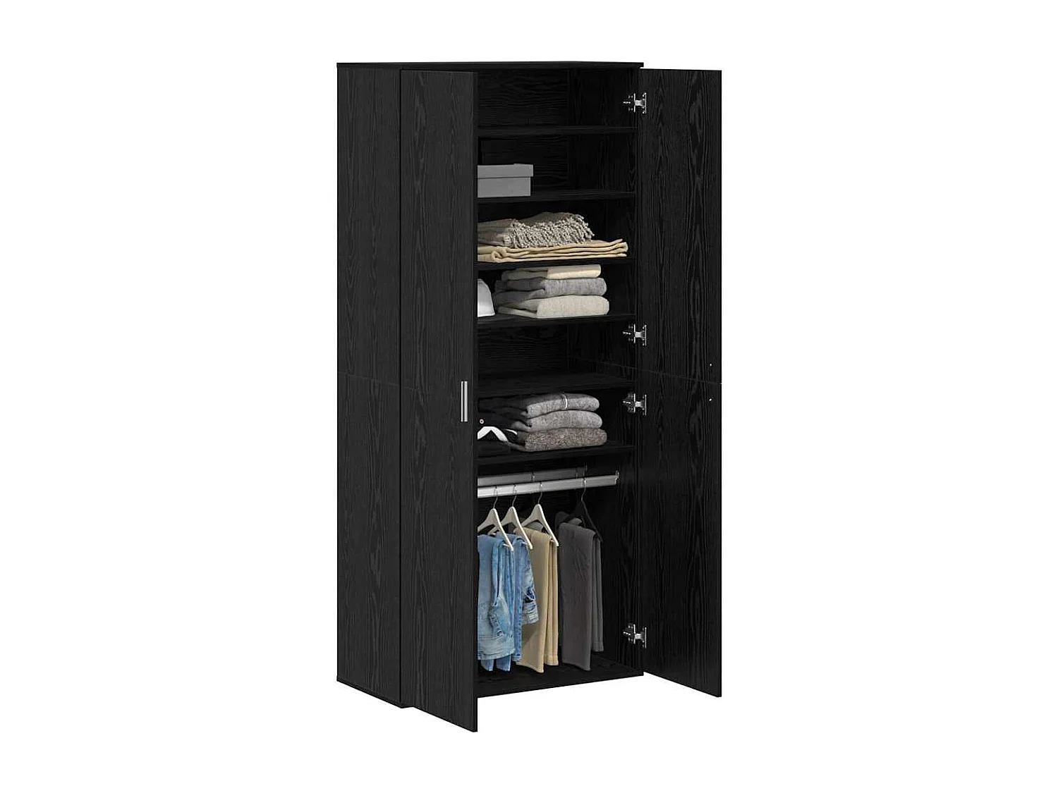 Buffet | Bahut | Meuble de rangement Chêne Noir 80x39x178 cm Bois aggloméré