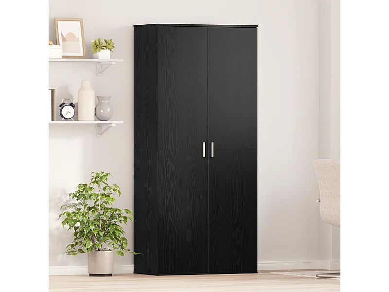 Buffet | Bahut | Meuble de rangement Chêne Noir 80x39x178 cm Bois aggloméré