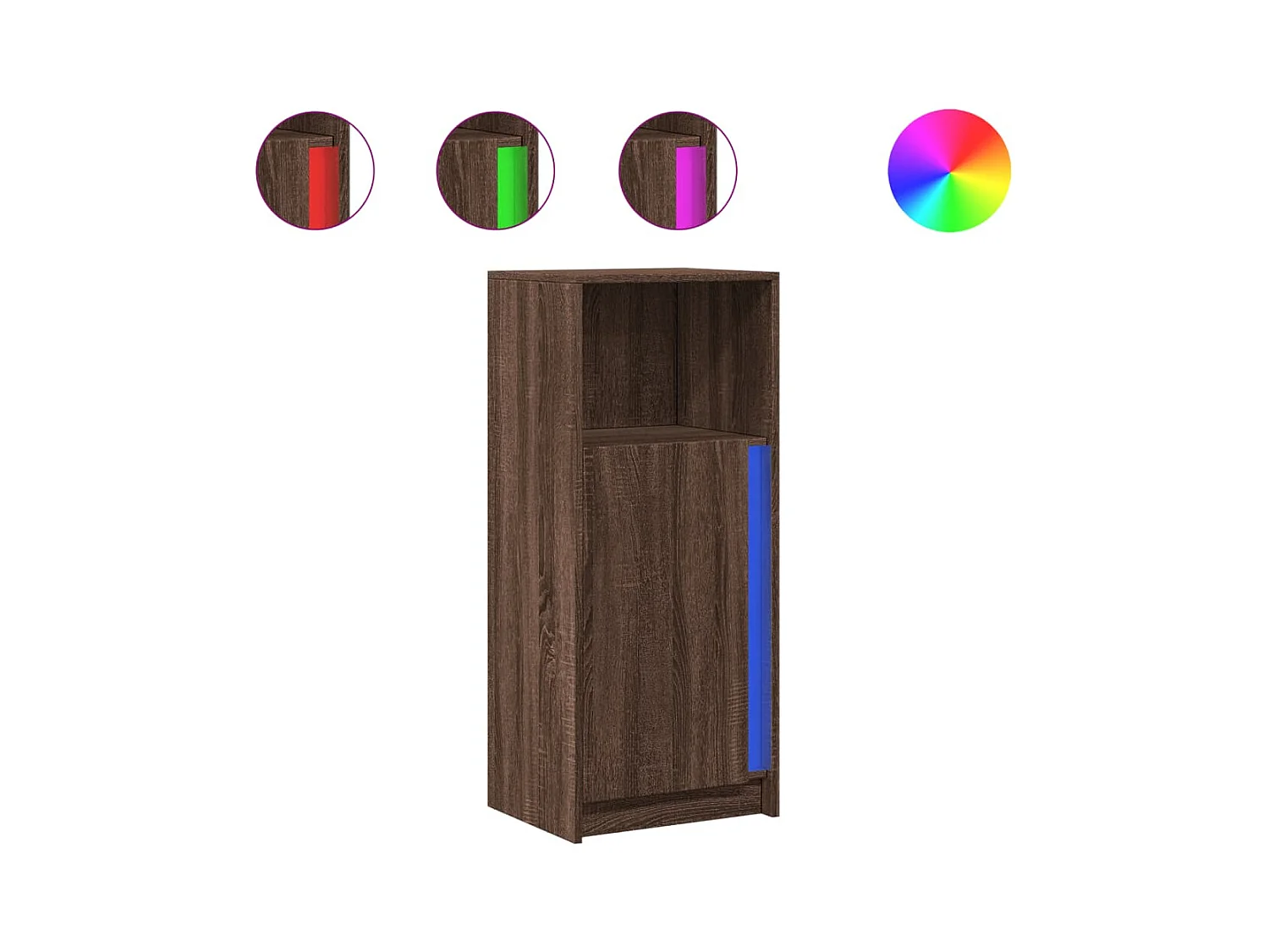 Buffet | Bahut | Meuble de rangement avec LED chêne marron 42,5x34x100 cm bois d'ingénierie