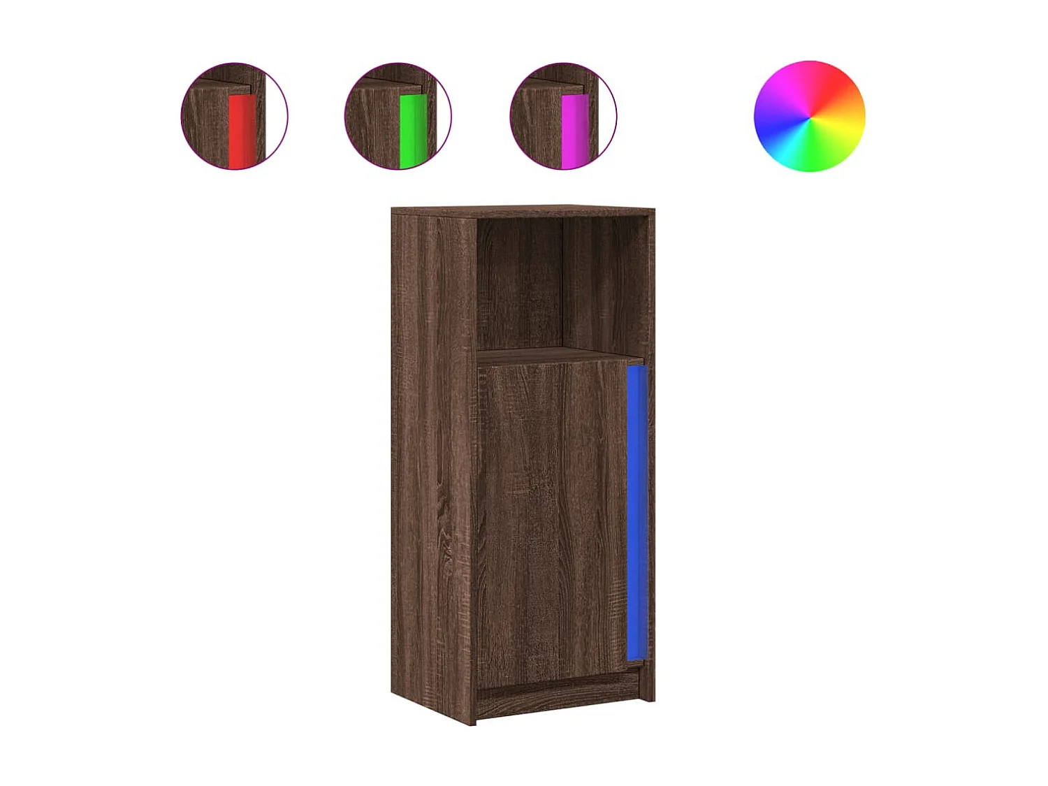 Buffet | Bahut | Meuble de rangement avec LED chêne marron 42,5x34x100 cm bois d'ingénierie