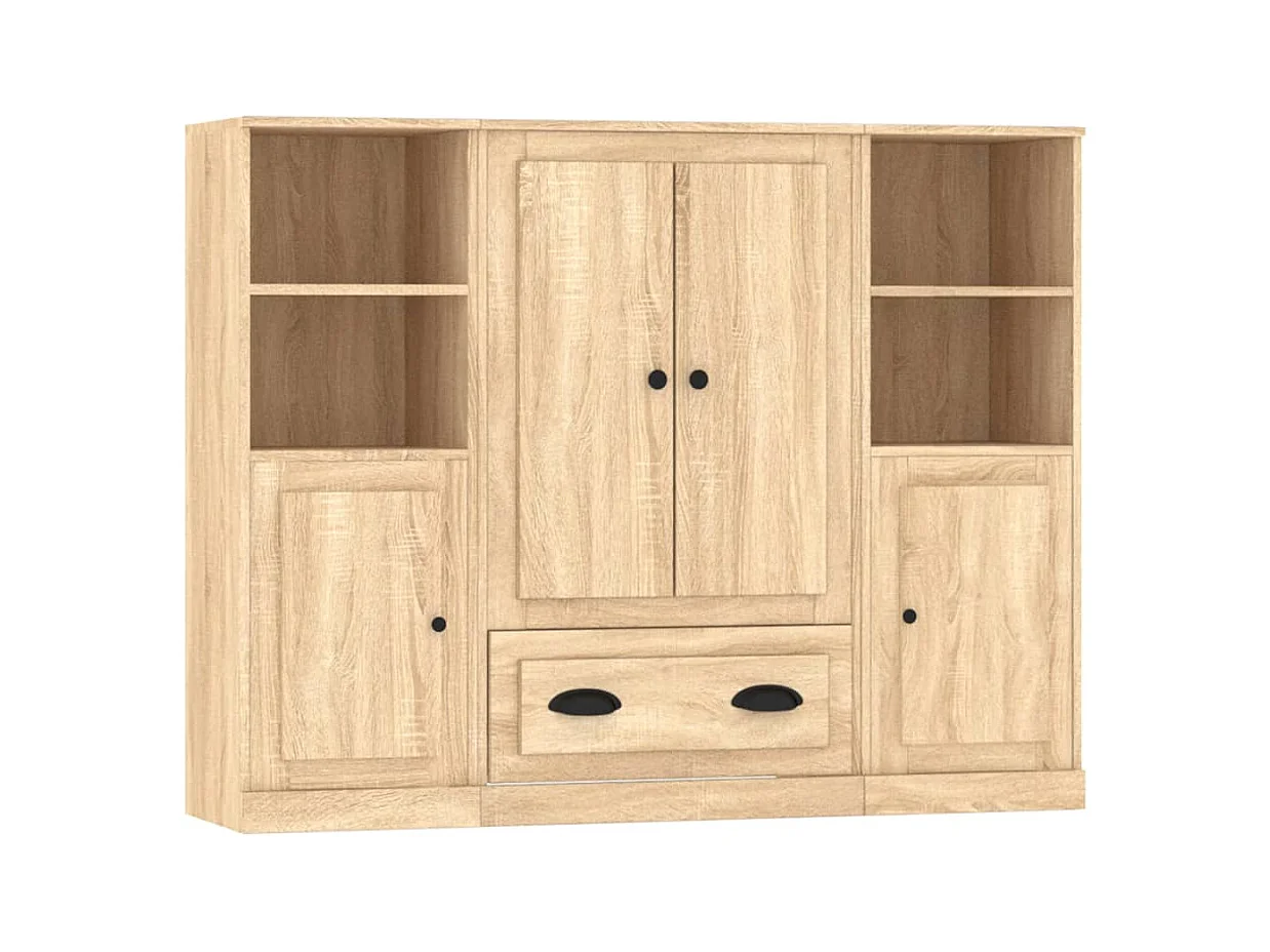 Credenze | Buffet | Armadi 3 pz Rovere Sonoma in Legno Multistrato