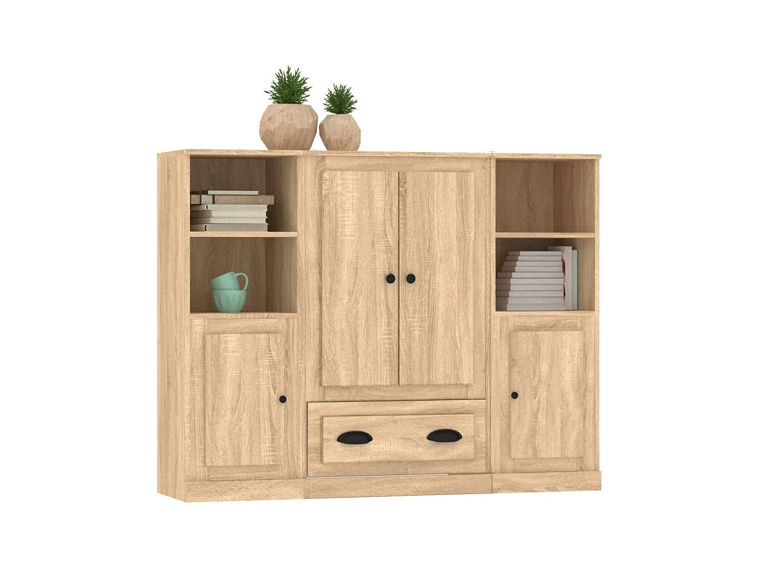 Credenze | Buffet | Armadi 3 pz Rovere Sonoma in Legno Multistrato