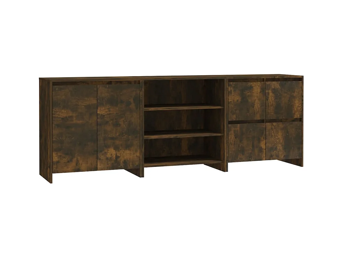 Credenze | Buffet | Armadi 3 pz Rovere Fumo in Legno Multistrato