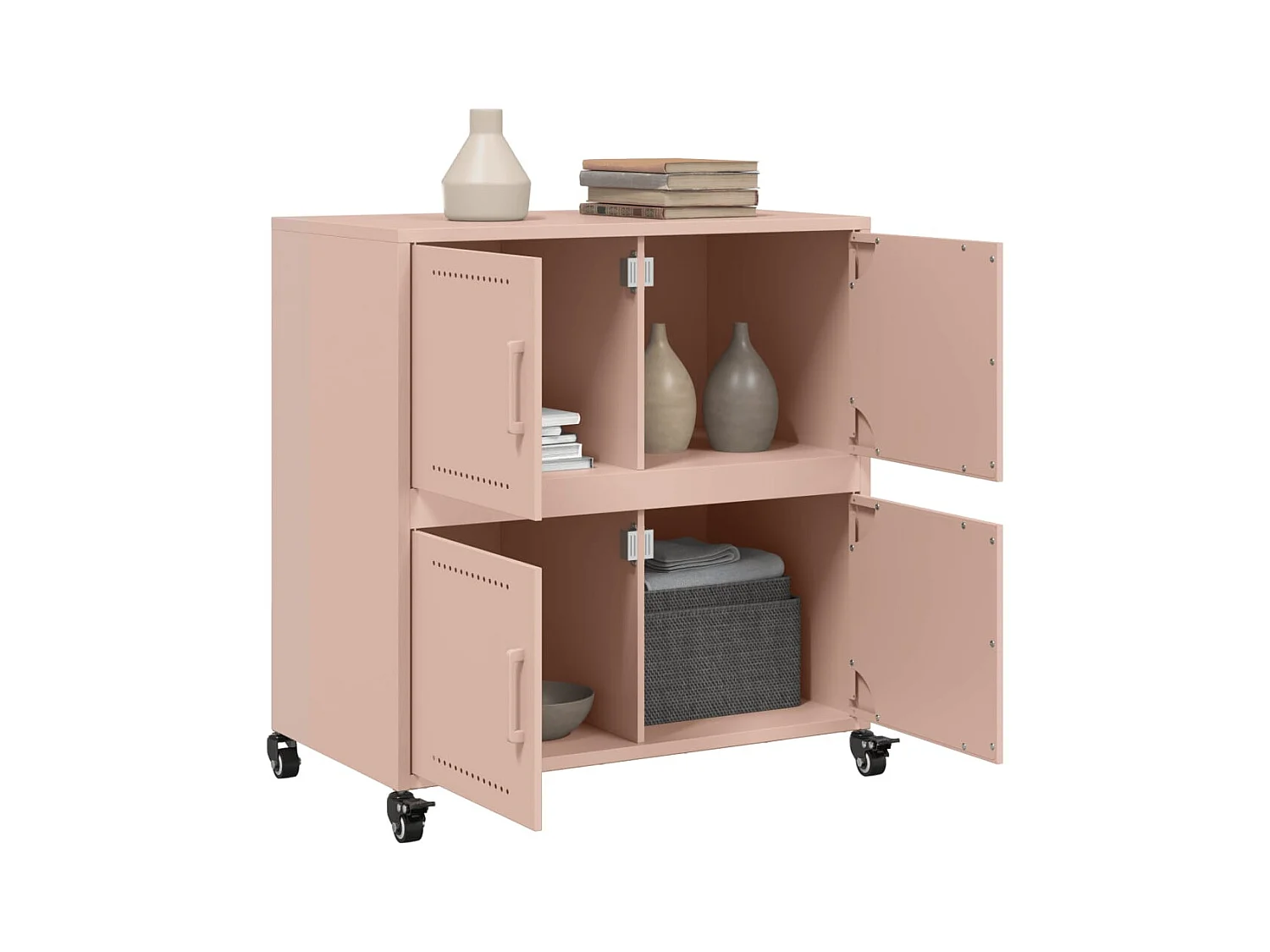 Credenza | Buffet | Armadio Rosa 68x39x72 cm in Acciaio