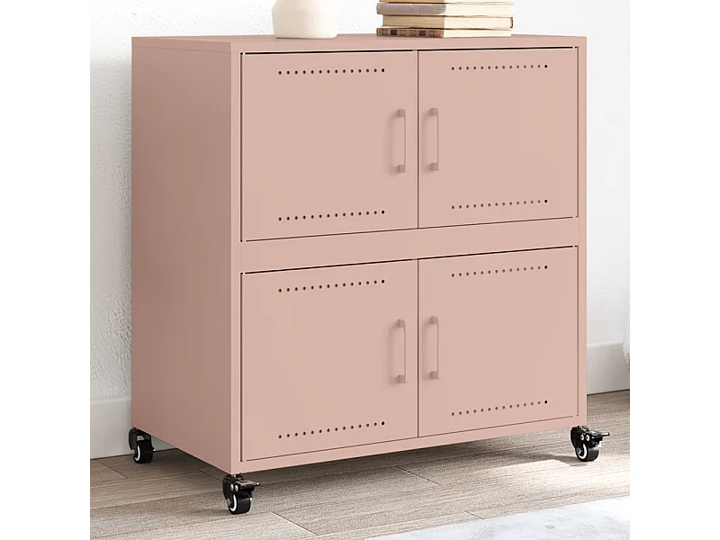 Buffet | Bahut | Meuble de rangement rose 68x39x72 cm acier