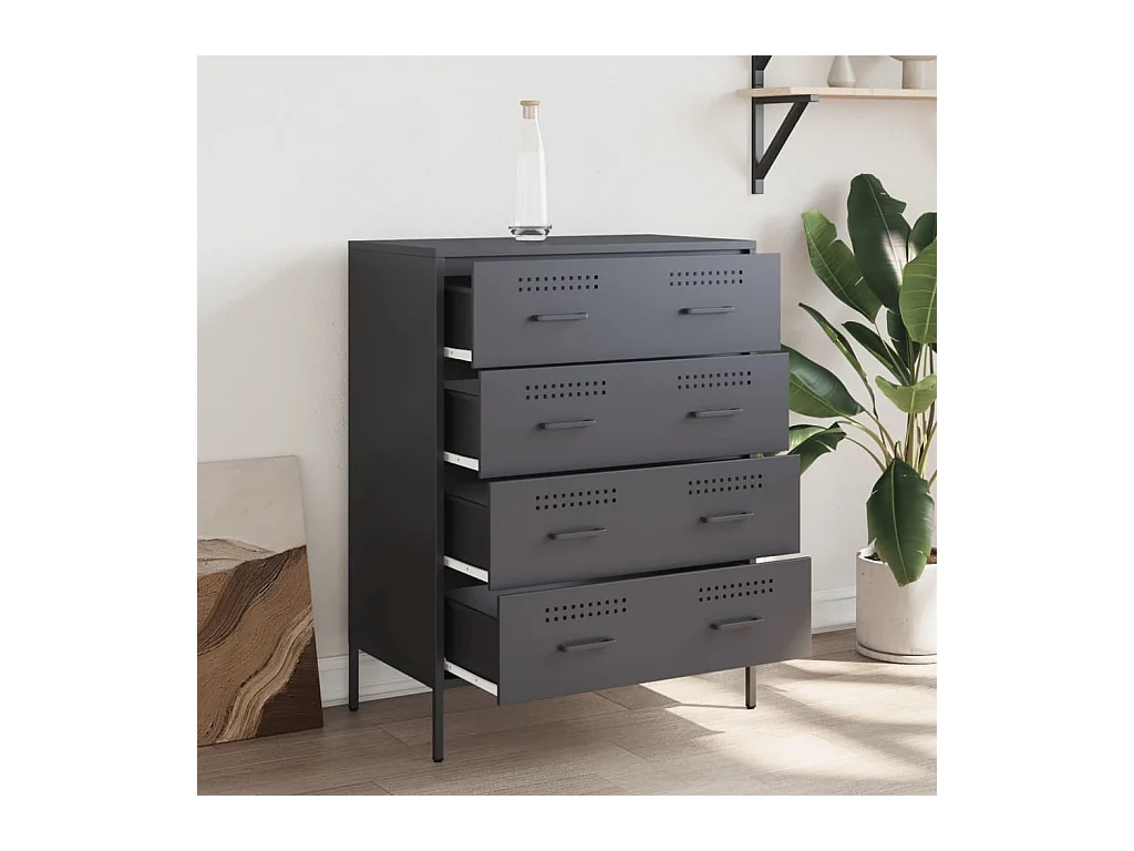 Credenza | Buffet | Armadio Antracite 68x39x89 cm in Acciaio