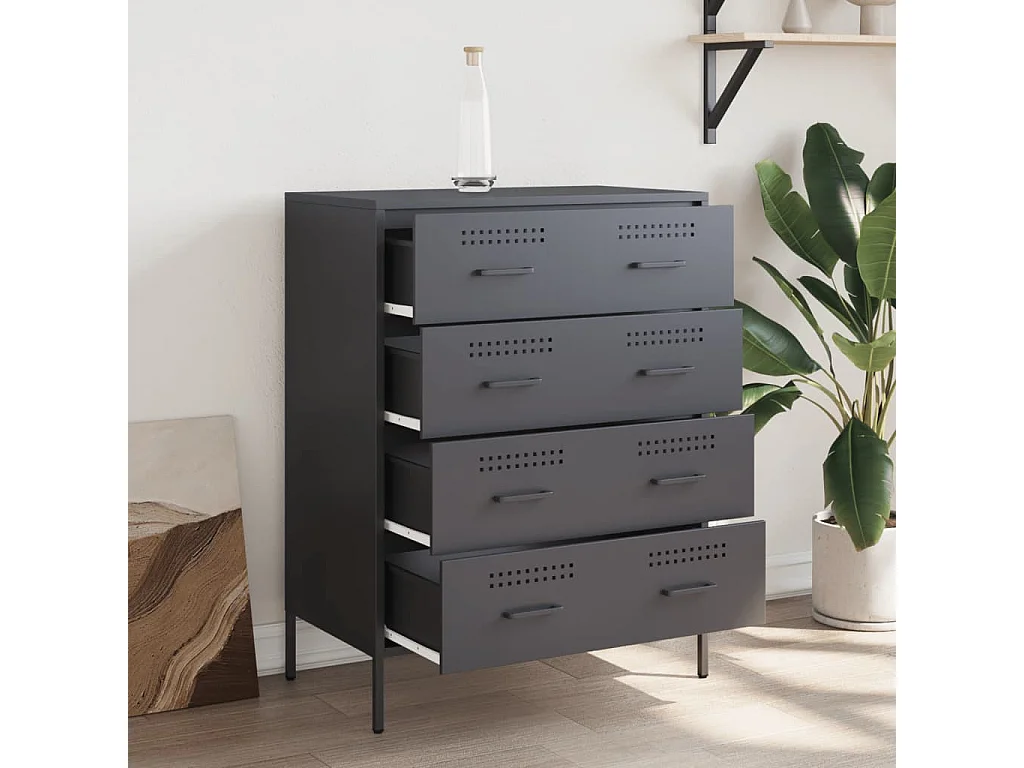 Credenza | Buffet | Armadio Antracite 68x39x89 cm in Acciaio