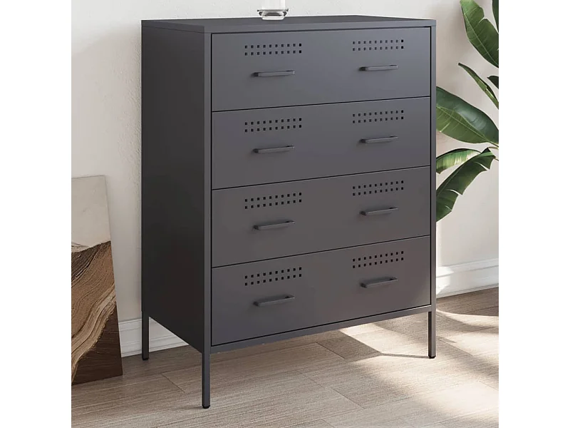 Buffet | Bahut | Meuble de rangement anthracite 68x39x89 cm acier