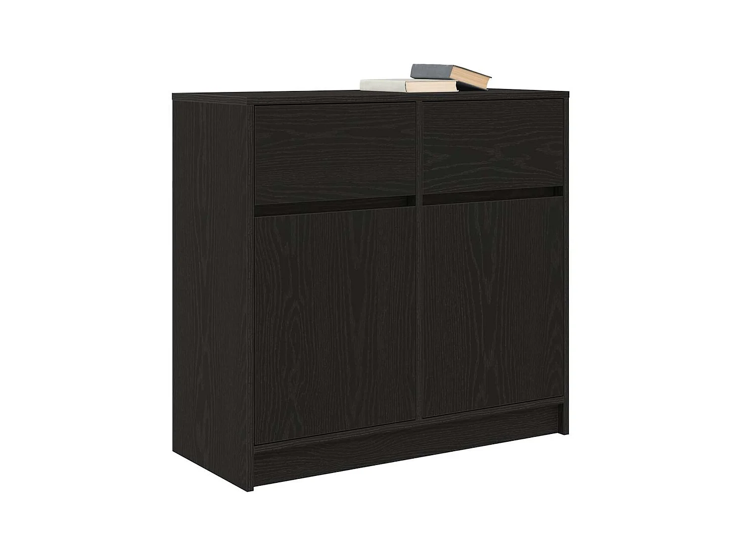 Buffet | Commode à tiroir | Meuble de rangement avec tiroir chêne noir 80x34x76 cm bois d'ingénierie