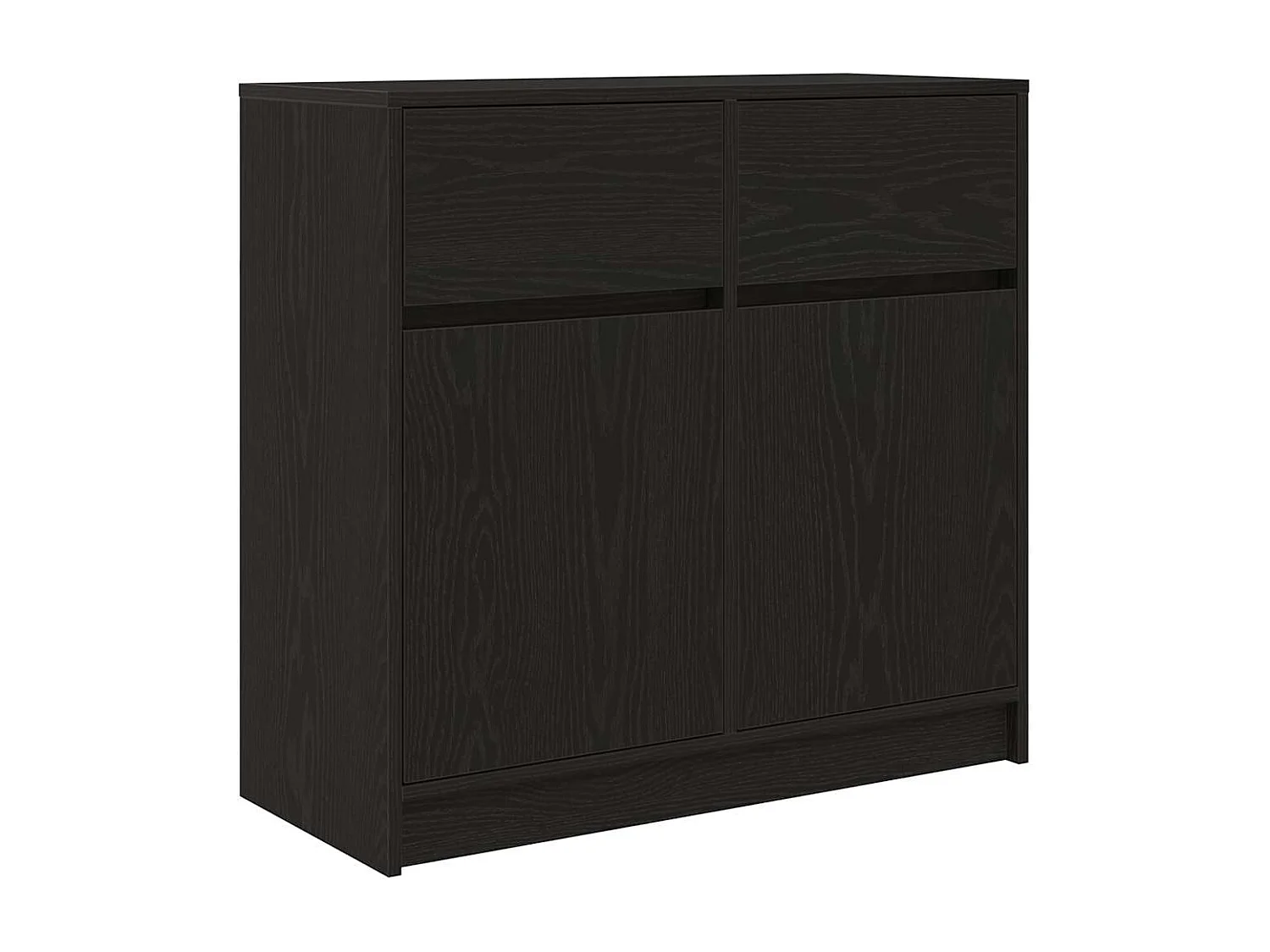 Buffet | Commode à tiroir | Meuble de rangement avec tiroir chêne noir 80x34x76 cm bois d'ingénierie