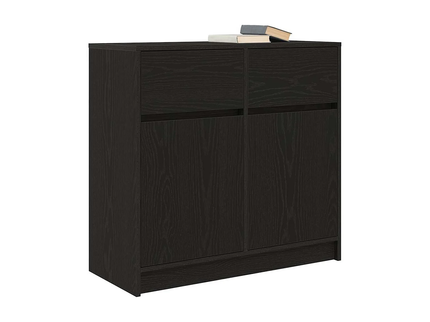 Buffet | Commode à tiroir | Meuble de rangement avec tiroir chêne noir 80x34x76 cm bois d'ingénierie