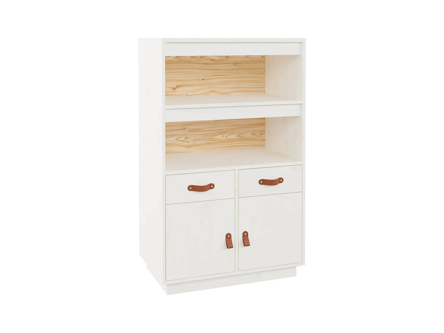 Buffet | Bahut | Meuble de rangement haut Blanc 67x40x108,5 cm Bois massif de pin