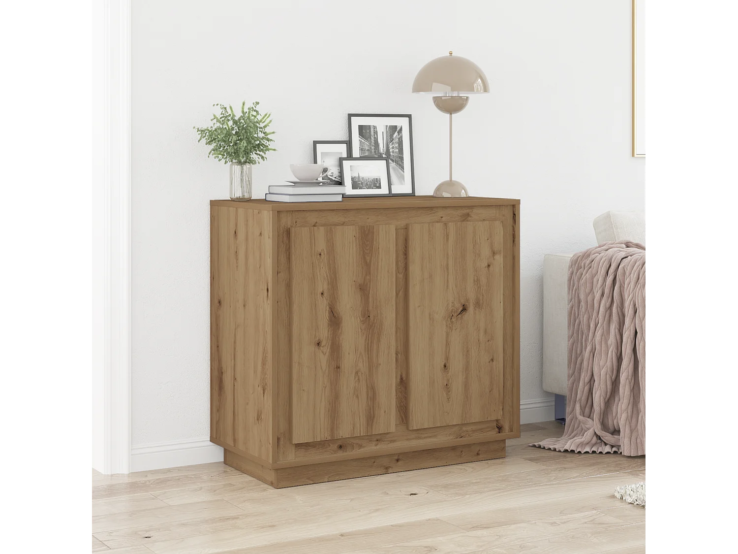 Buffet | Bahut | Meuble de rangement Artisan Chêne 80x34x75 cm Bois d'ingénierie