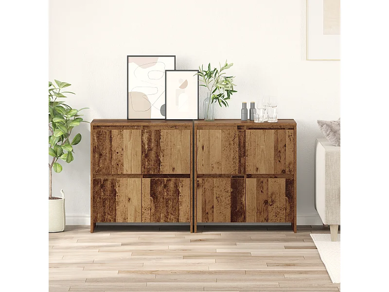 Credenza | Buffet | Armadio 2 pcs Legno vecchio 70 x 41 x 75 cm Legno multistrato