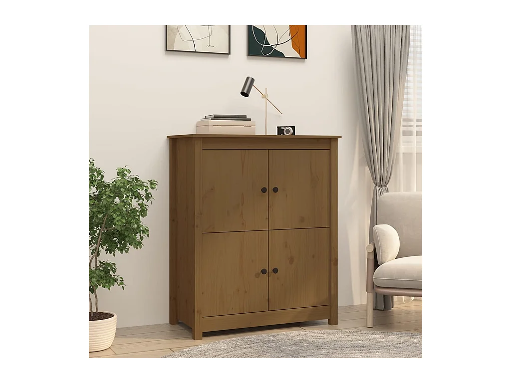Buffet | Bahut | Meuble de rangement Marron miel 83x41,5x100 cm Bois massif de pin