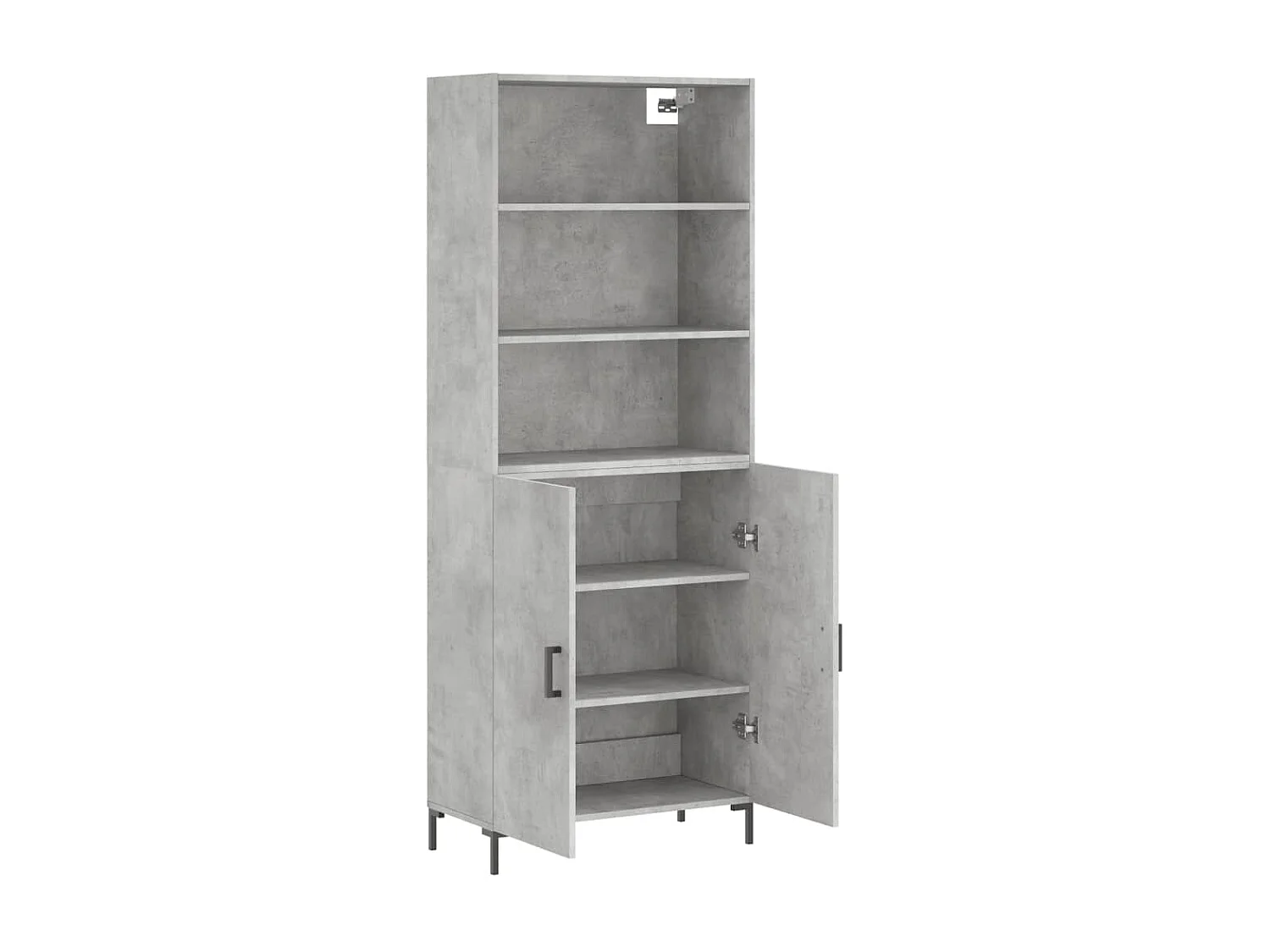 Buffet | Bahut | Meuble de rangement haut Gris béton 69,5x34x180 cm Bois d'ingénierie