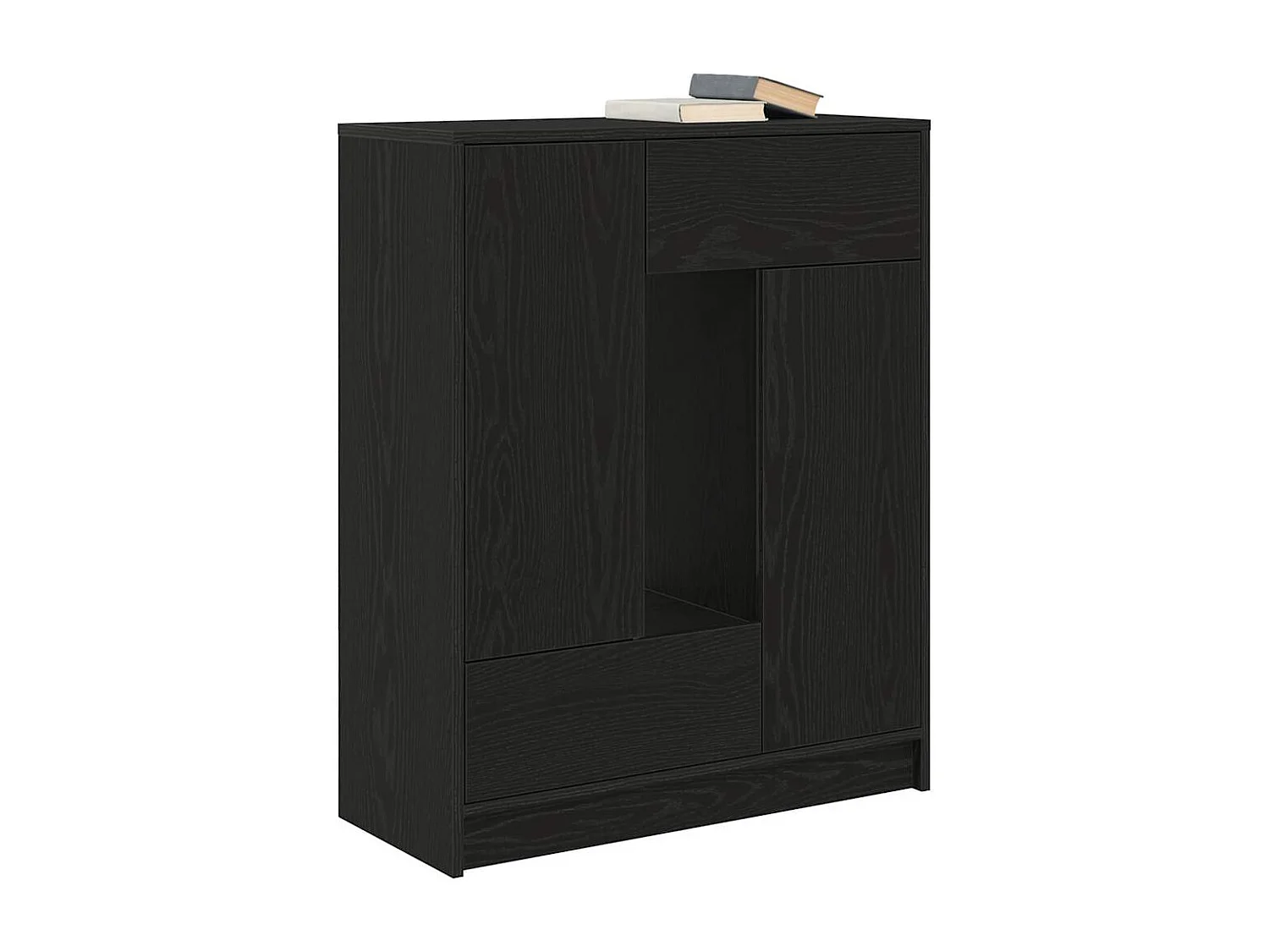 Buffet | Commode à tiroir | Meuble de rangement avec tiroirs et portes chêne noir 73x31x90 cm