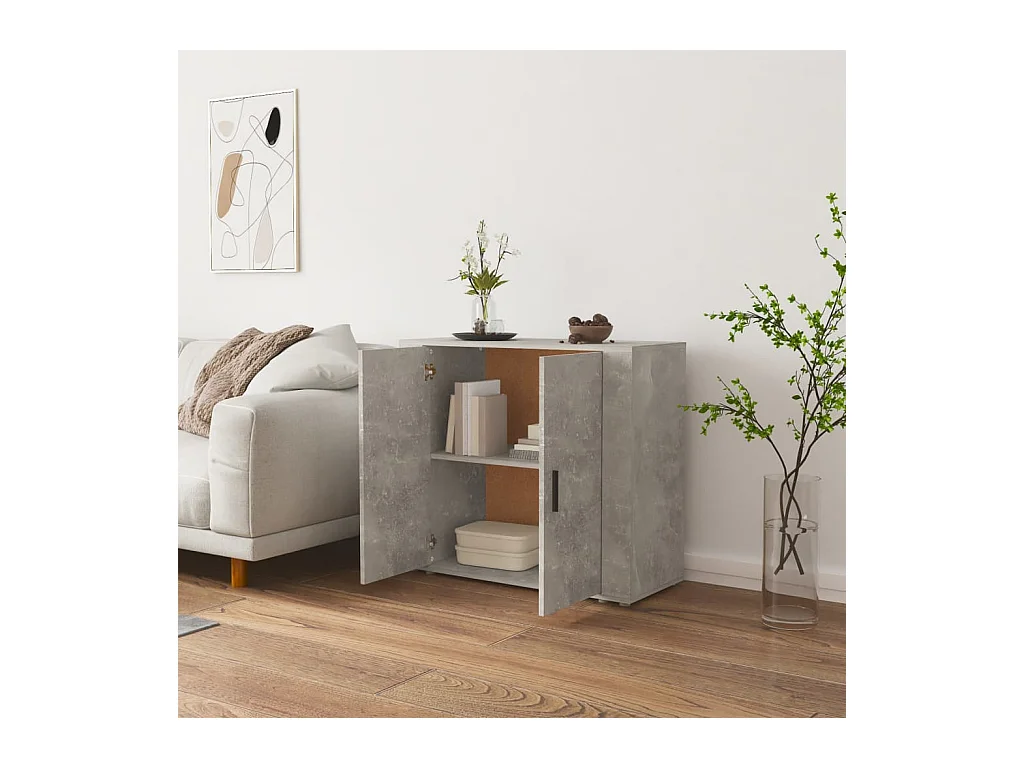 Credenza | Buffet | Armadio Grigio Cemento 80x33x70 cm in Legno Multistrato