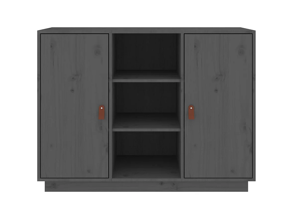 Credenza | Buffet | Armadio Grigia 100x40x75 cm in Legno Massello di Pino