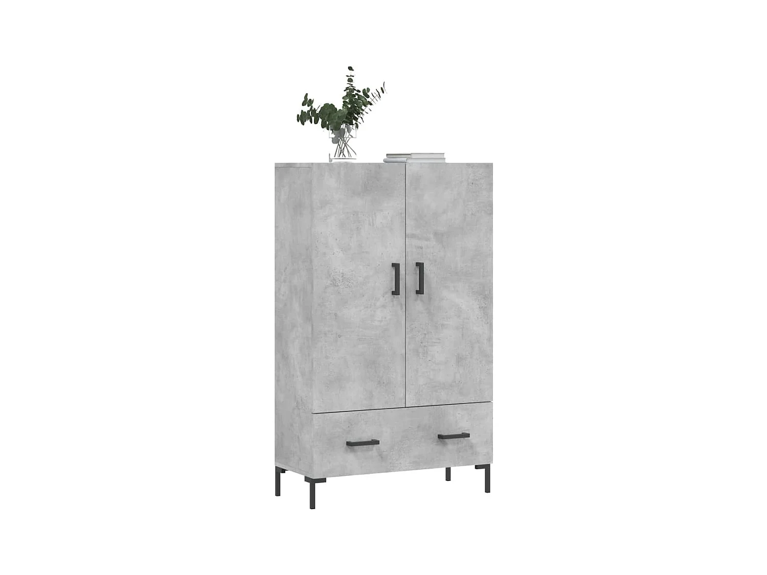 Buffet | Bahut | Meuble de rangement haut gris béton 69,5x31x115 cm bois d'ingénierie