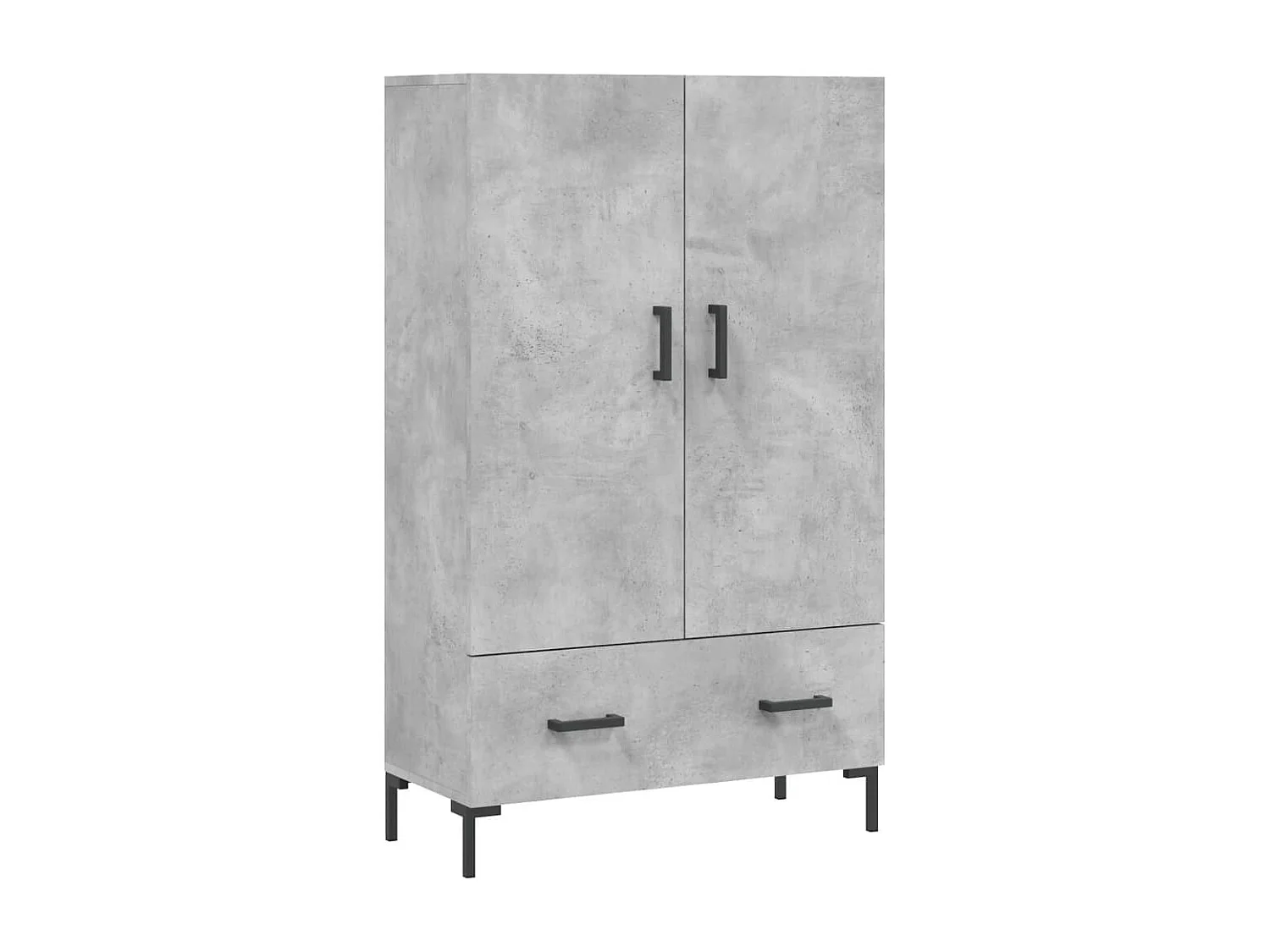 Buffet | Bahut | Meuble de rangement haut gris béton 69,5x31x115 cm bois d'ingénierie
