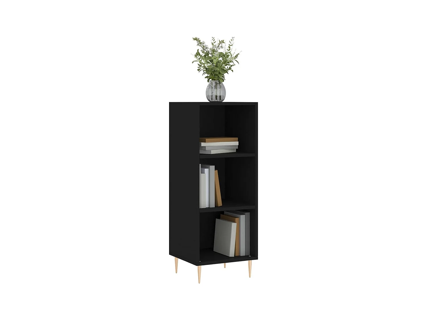 Buffet | Bahut | Meuble de rangement noir 34,5x32,5x90 cm bois d'ingénierie