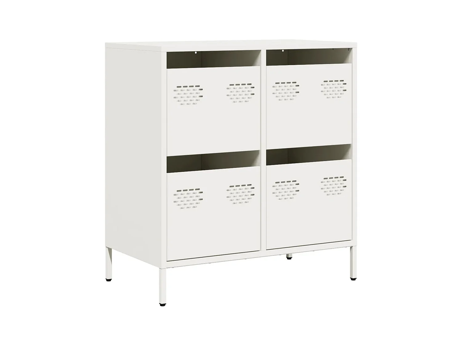 Credenza | Buffet | Armadio Bianca 68x39x73,5 cm in Acciaio Laminato a Freddo