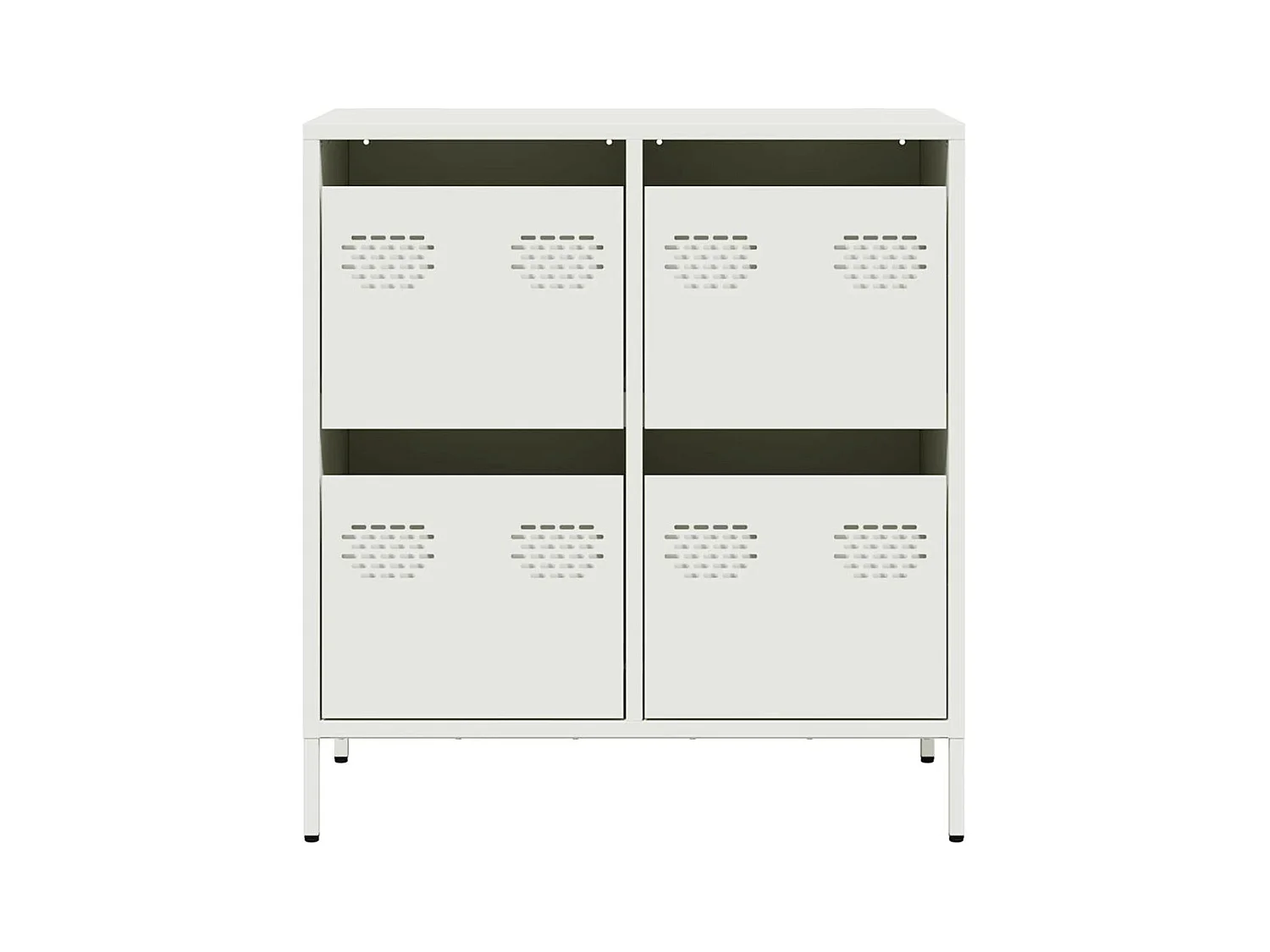 Credenza | Buffet | Armadio Bianca 68x39x73,5 cm in Acciaio Laminato a Freddo