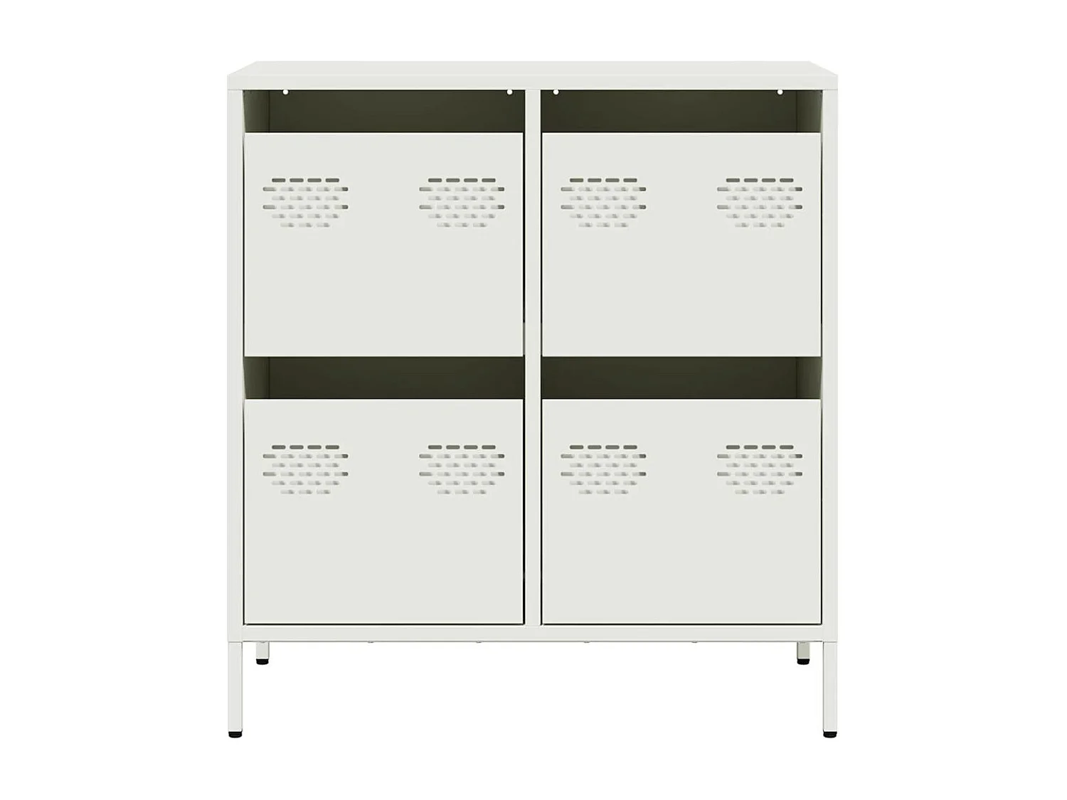 Credenza | Buffet | Armadio Bianca 68x39x73,5 cm in Acciaio Laminato a Freddo