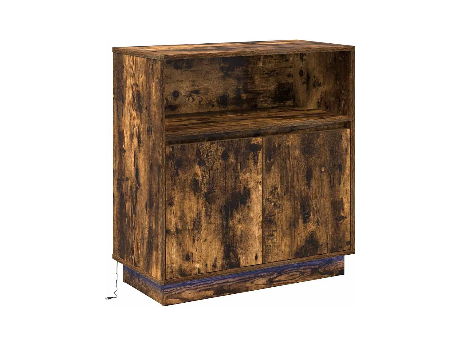 Sideboard | Credenza | Armadio con LED Rovere Affumicato 71x34,5x75 cm Legno Ingenerizzato