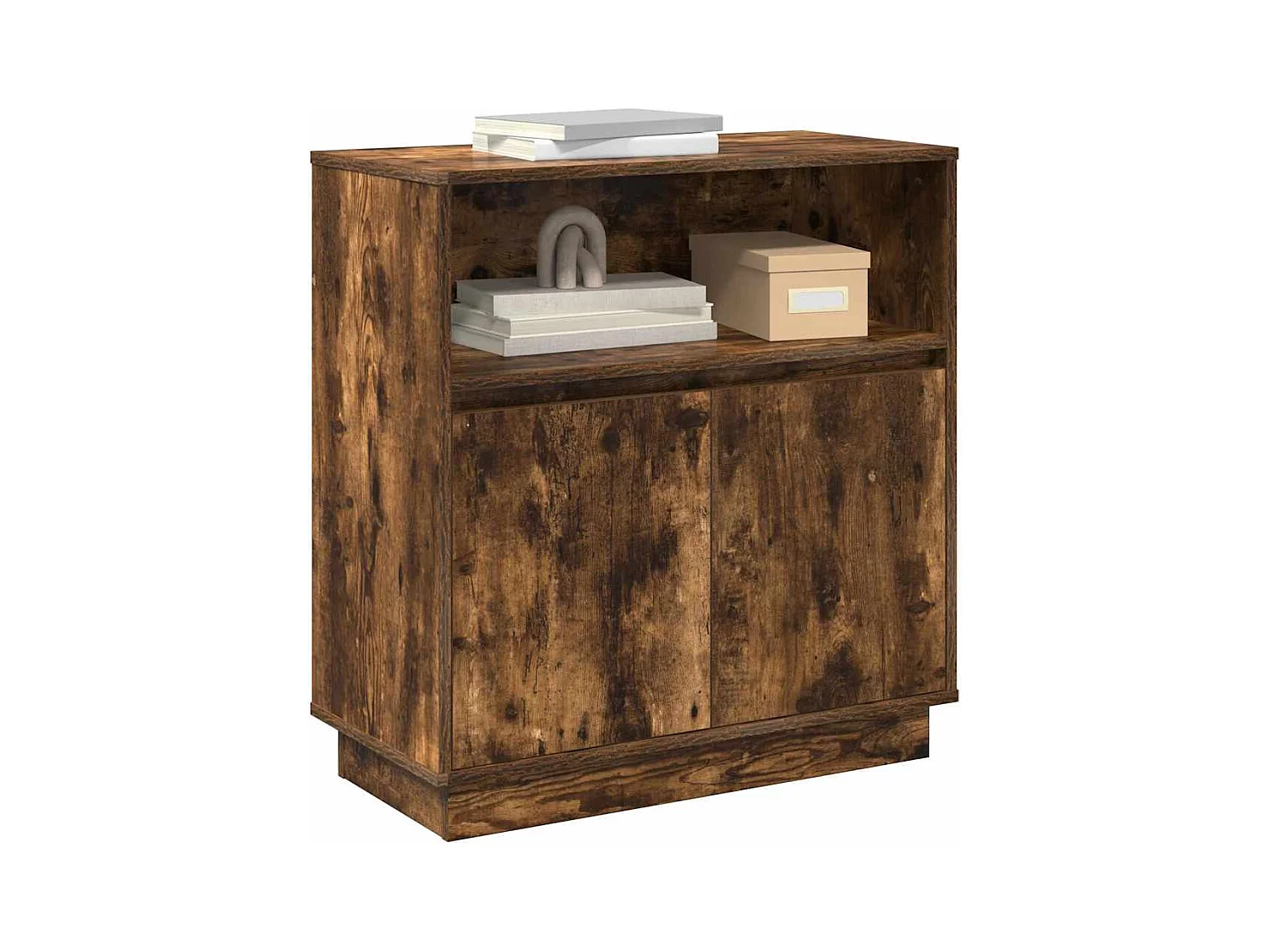 Sideboard | Credenza | Armadio con LED Rovere Affumicato 71x34,5x75 cm Legno Ingenerizzato