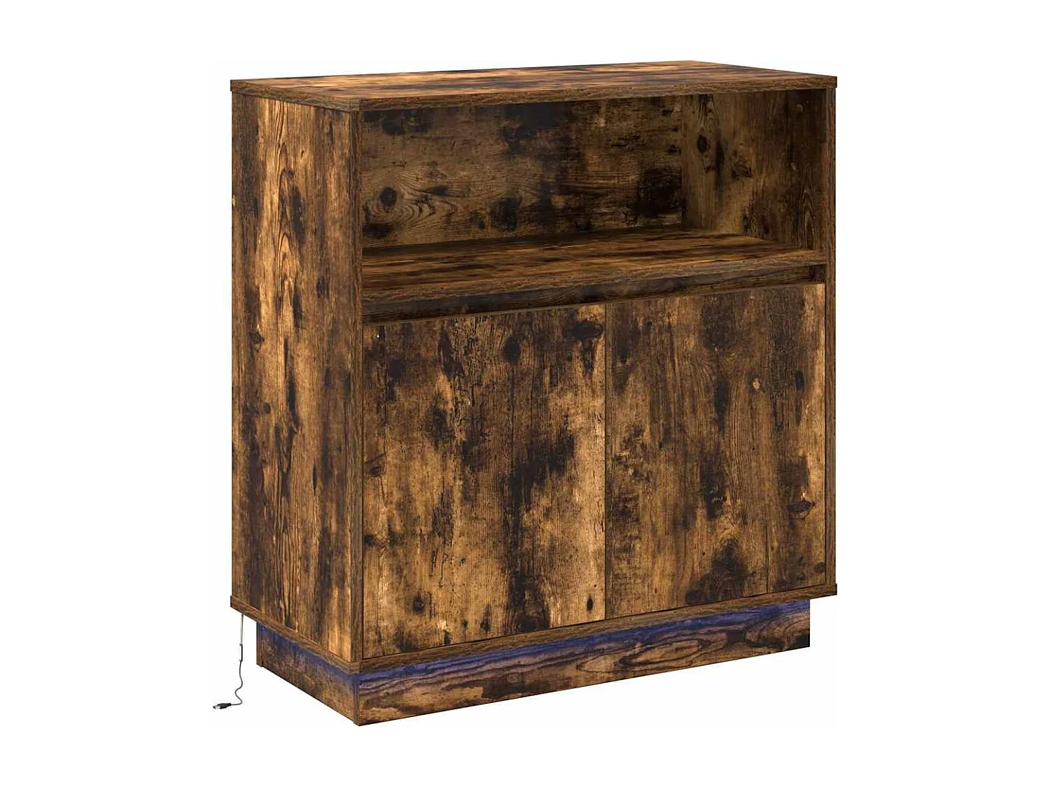 Buffet | Bahut | Meuble de rangement avec LED Chêne Fumé 71x34,5x75 cm Bois d'ingénierie