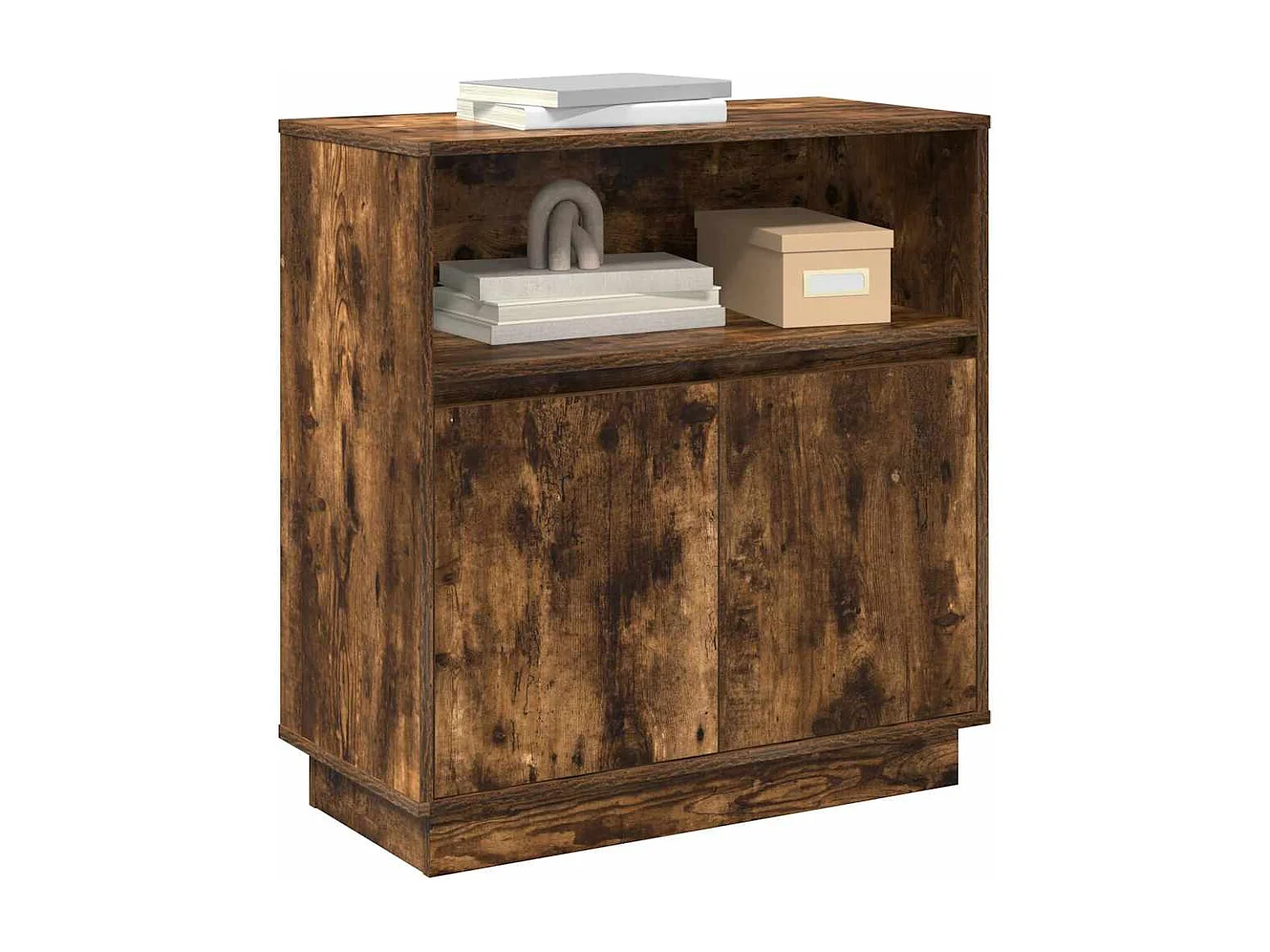 Buffet | Bahut | Meuble de rangement avec LED Chêne Fumé 71x34,5x75 cm Bois d'ingénierie