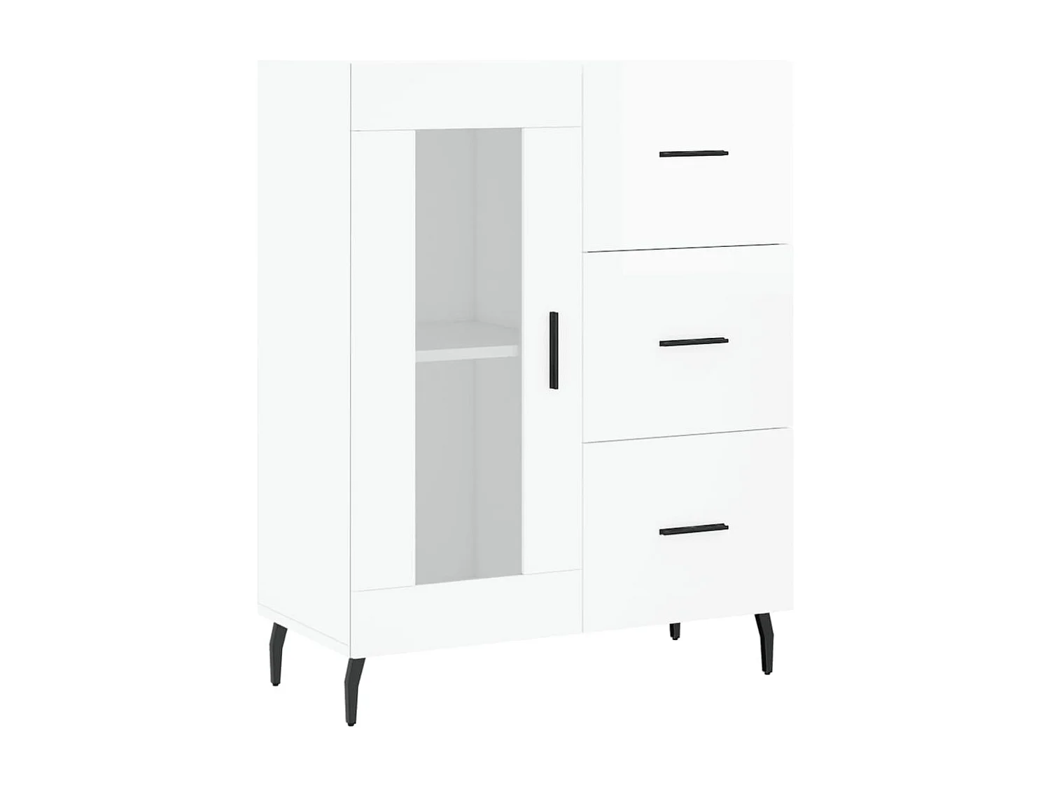 Buffet | Bahut | Meuble de rangement Blanc brillant 69,5x34x90 cm Bois d'ingénierie