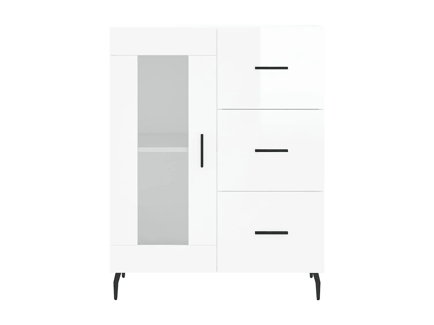 Buffet | Bahut | Meuble de rangement Blanc brillant 69,5x34x90 cm Bois d'ingénierie