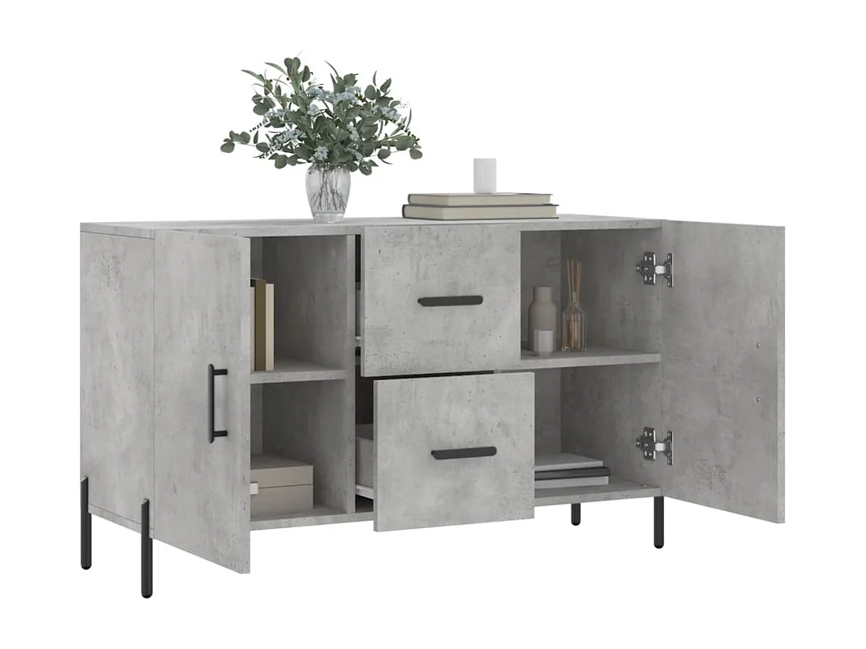 Buffet | Bahut | Meuble de rangement gris béton 100x36x60 cm bois d'ingénierie