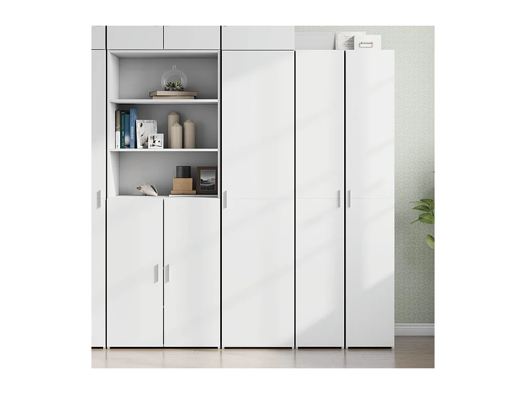 Buffet | Bahut | Meuble de rangement haut blanc 45x42,5x185 cm bois d'ingénierie