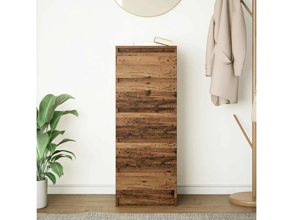 Buffet | Commode à tiroir | Meuble de rangement avec tiroirs vieux bois 37,5x35x99 cm bois d'ingénierie
