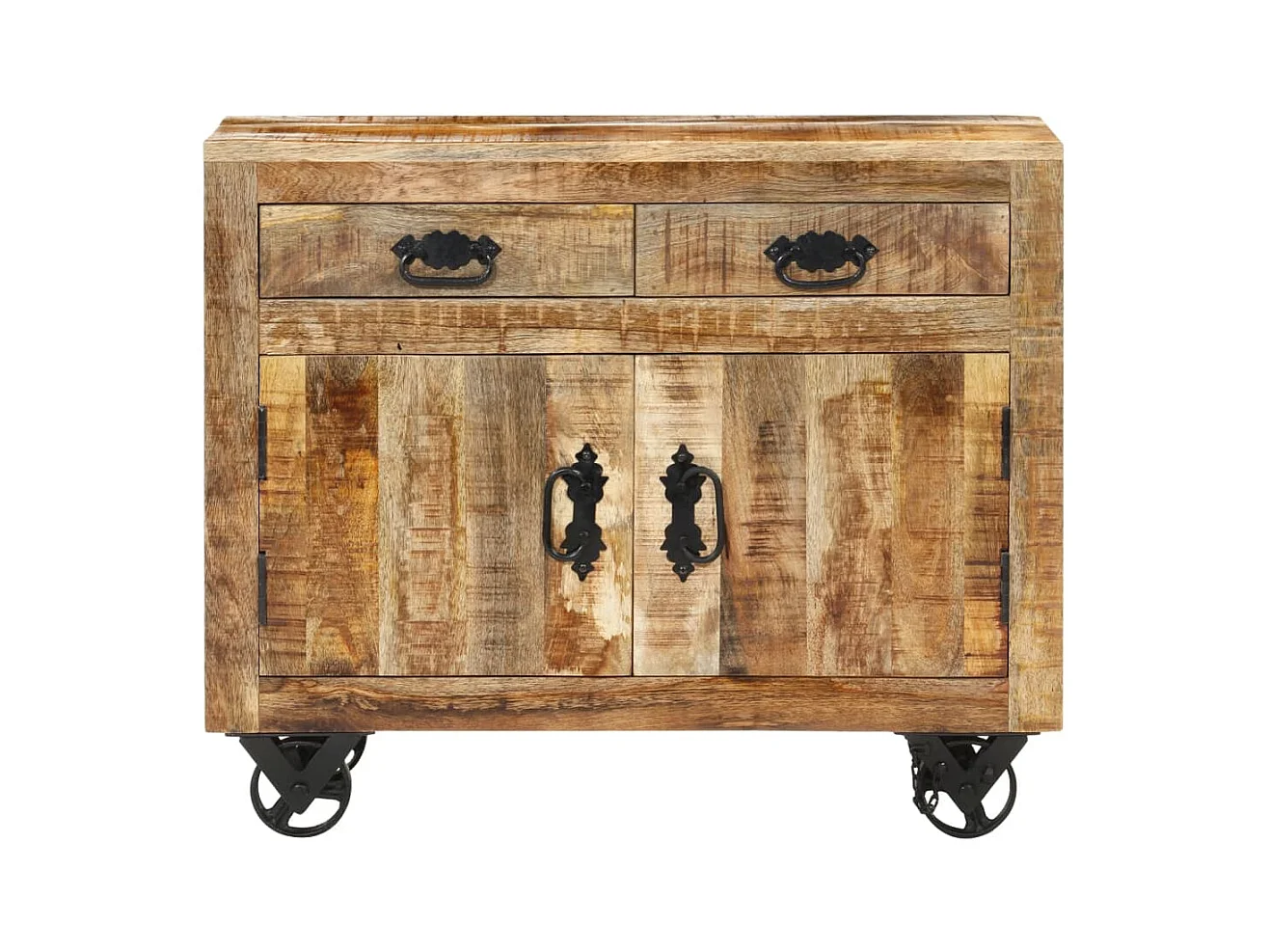 Buffet | Bahut | Meuble de rangement 80x30x65 cm bois de manguier brut massif